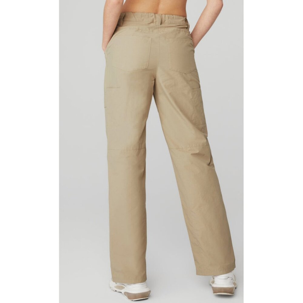 Alo Edge Trousers California Sand Tan Outdoor Hiking Utility Khaki Wide Leg Pant - Picture 2 of 13